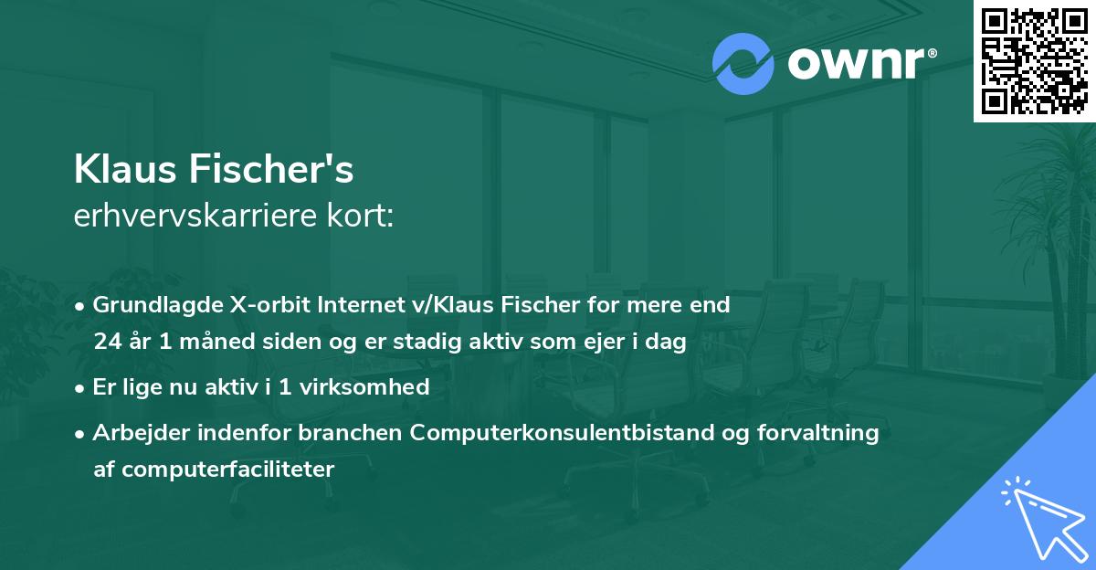 Klaus Fischer's erhvervskarriere kort