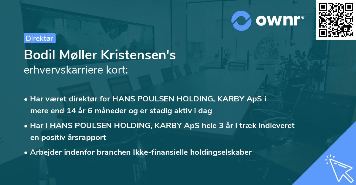 Bodil Møller Kristensen's erhvervskarriere kort