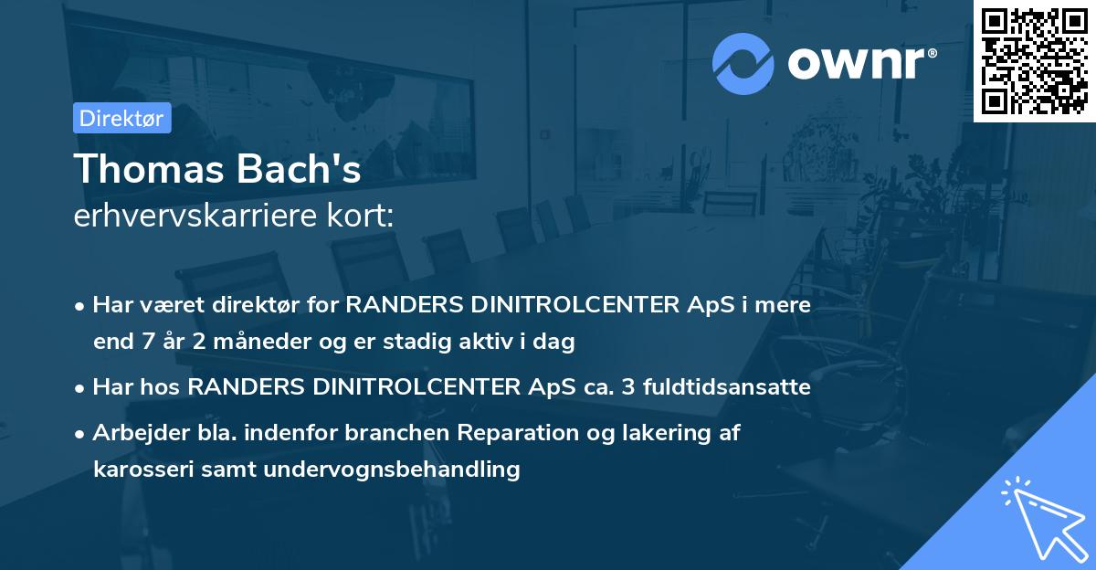 Thomas Bach's erhvervskarriere kort