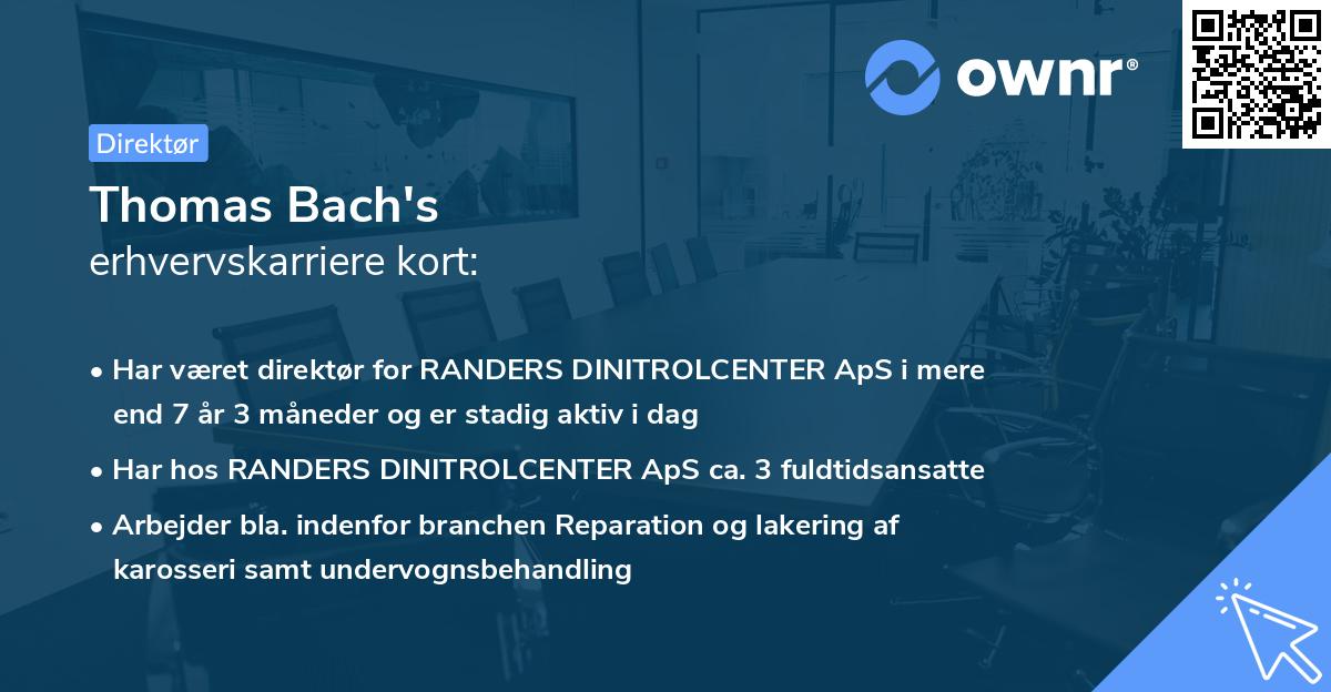 Thomas Bach's erhvervskarriere kort