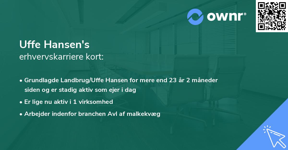 Uffe Hansen's erhvervskarriere kort