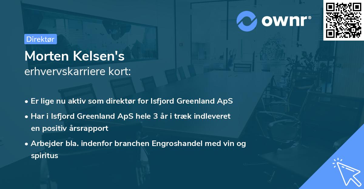 Morten Kelsen's erhvervskarriere kort