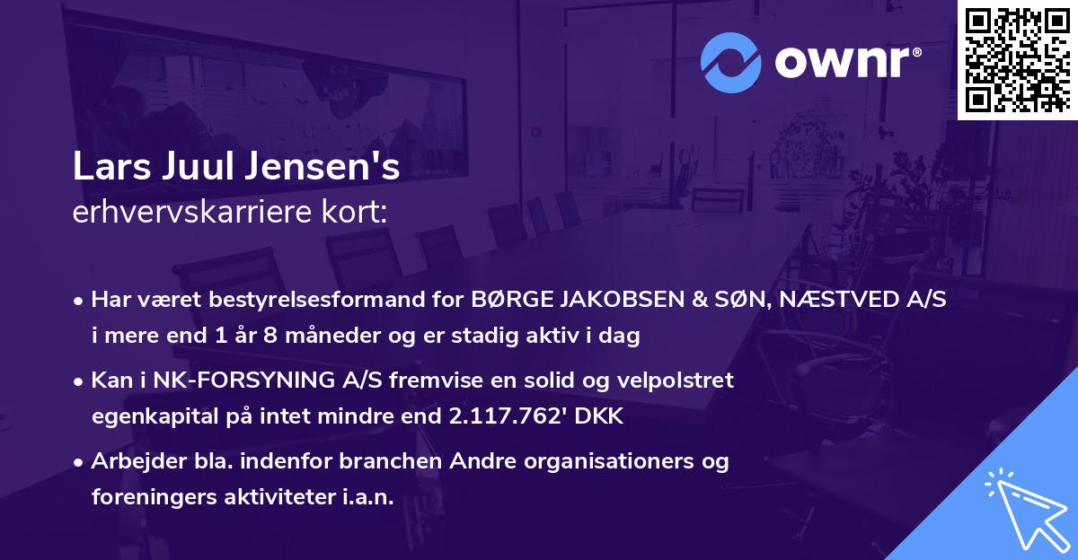 Lars Juul Jensen's erhvervskarriere kort