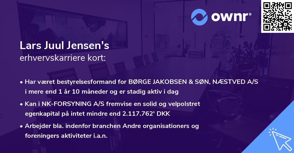 Lars Juul Jensen's erhvervskarriere kort