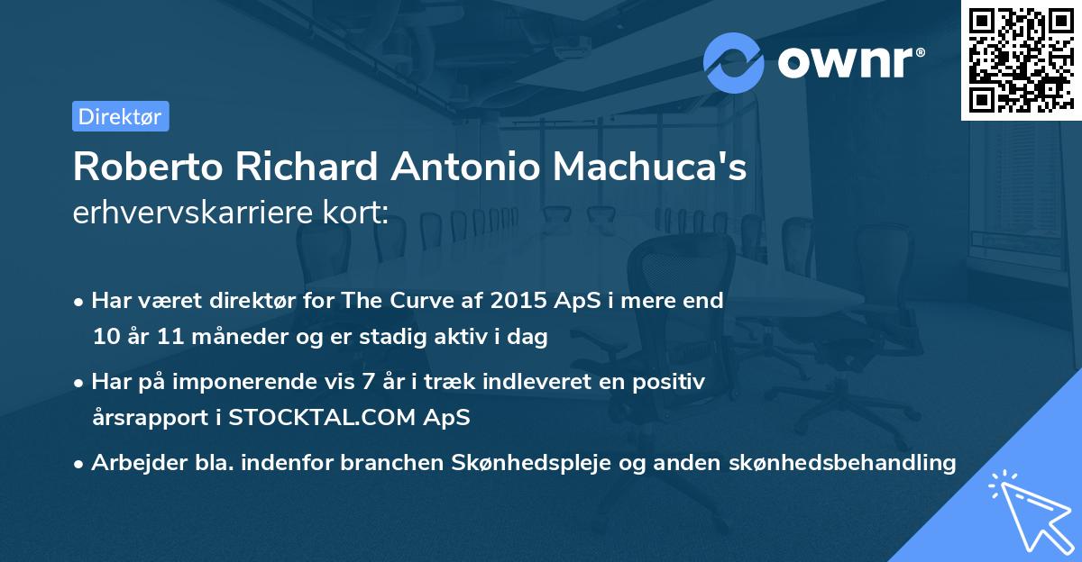 Roberto Richard Antonio Machuca's erhvervskarriere kort