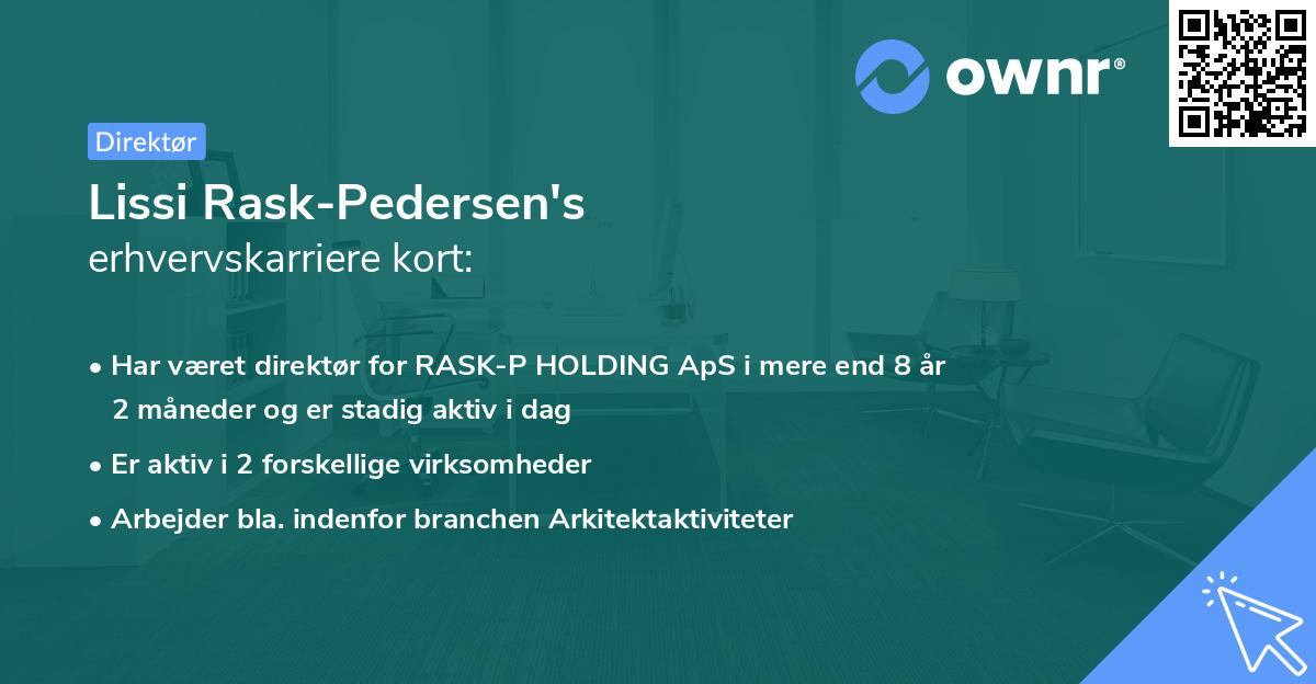 Lissi Rask-Pedersen's erhvervskarriere kort