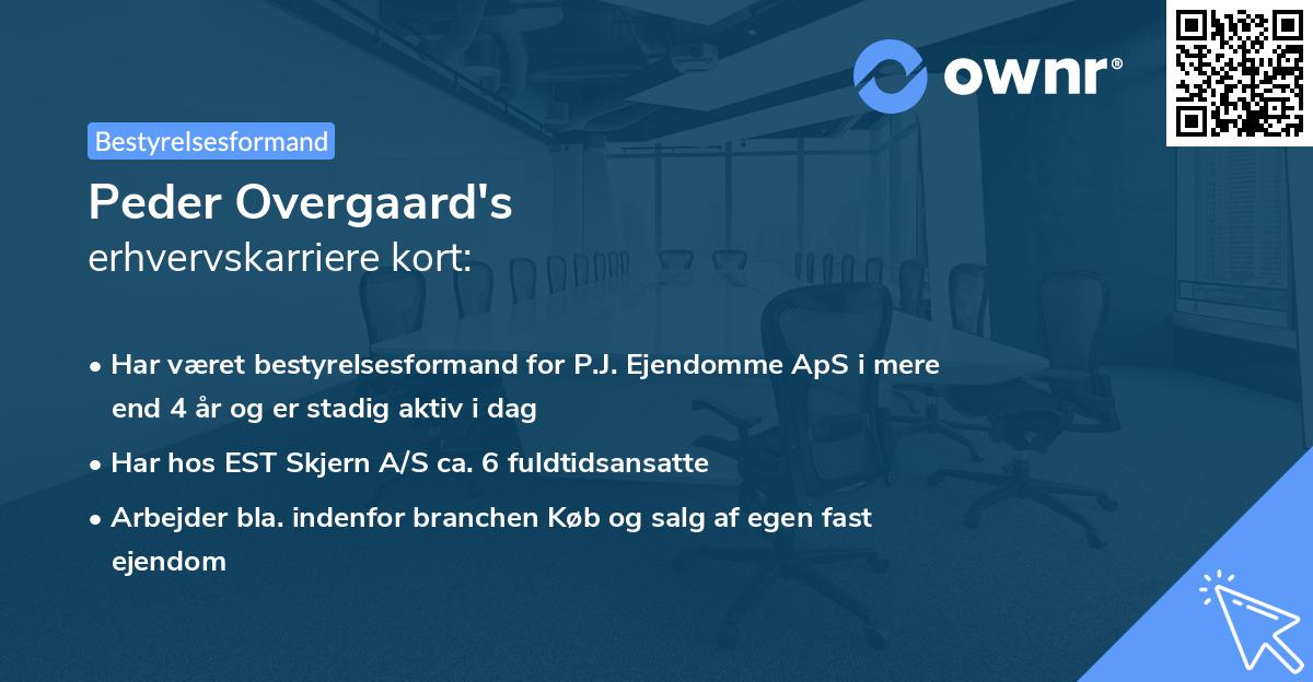 Peder Overgaard's erhvervskarriere kort