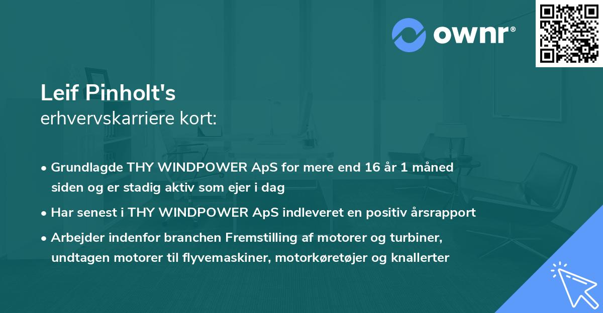 Leif Pinholt's erhvervskarriere kort