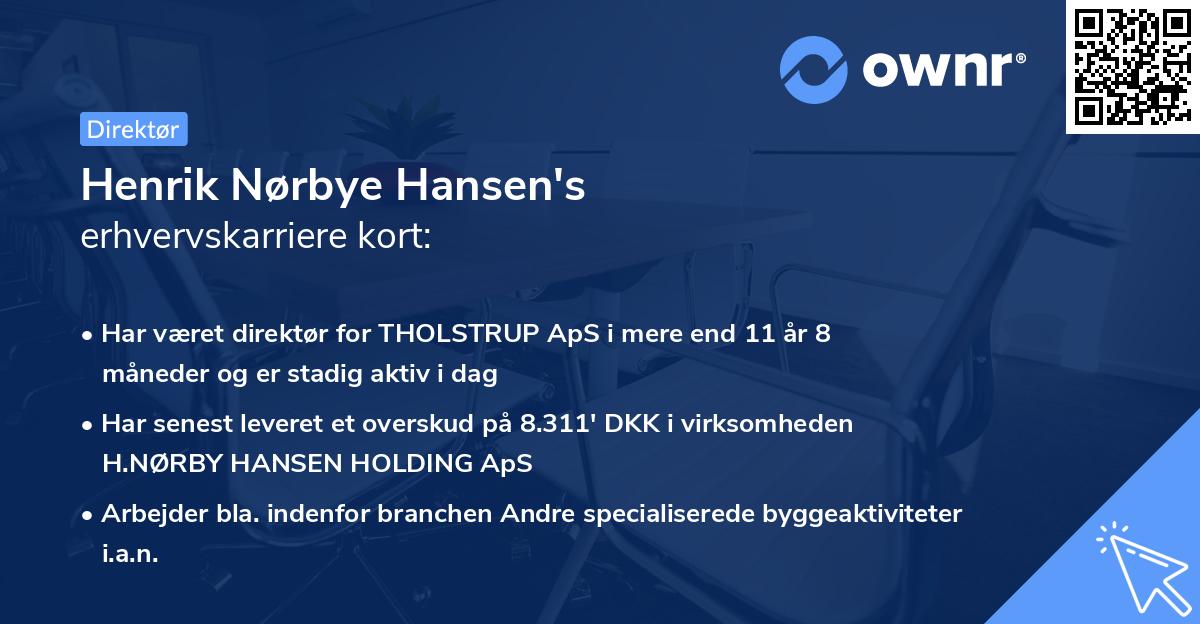 Henrik Nørbye Hansen's erhvervskarriere kort