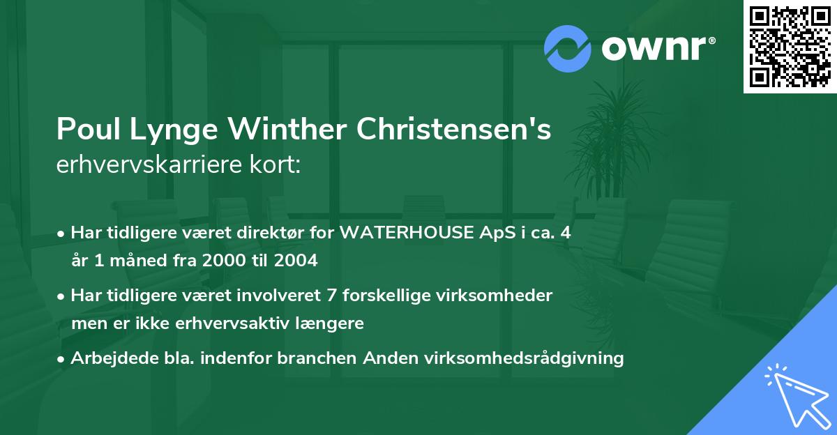 Poul Lynge Winther Christensen's erhvervskarriere kort