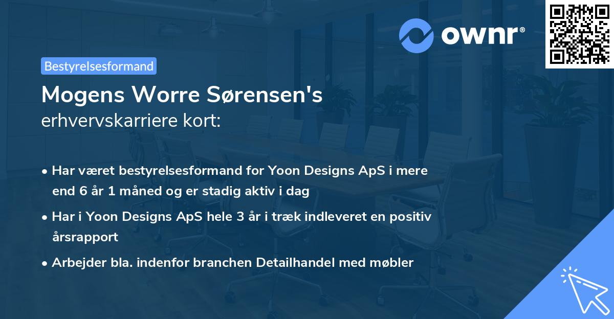 Mogens Worre Sørensen's erhvervskarriere kort