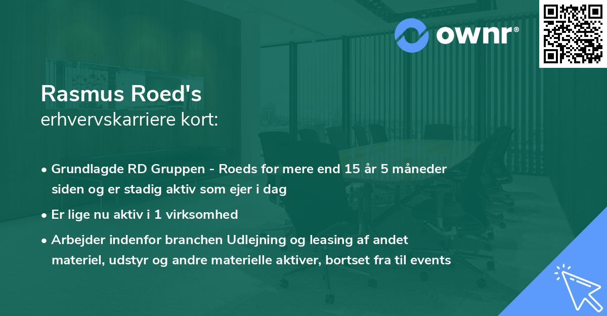 Rasmus Roed's erhvervskarriere kort