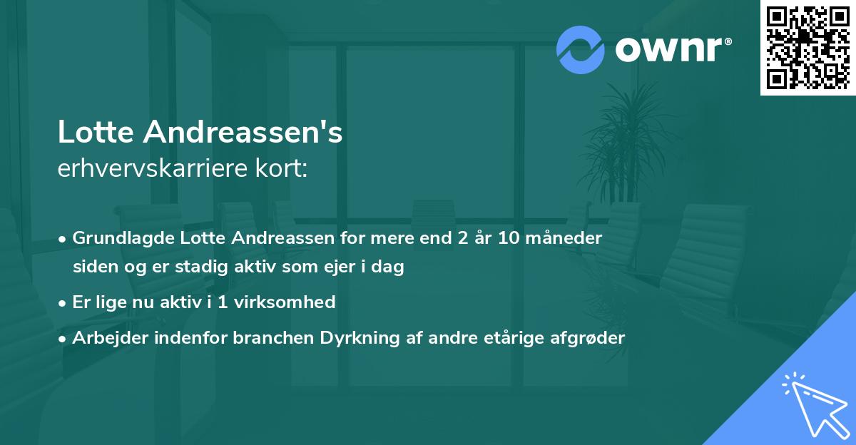 Lotte Andreassen's erhvervskarriere kort