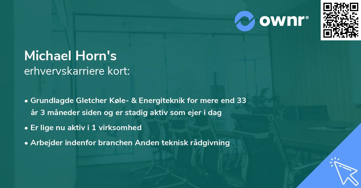 Michael Horn's erhvervskarriere kort