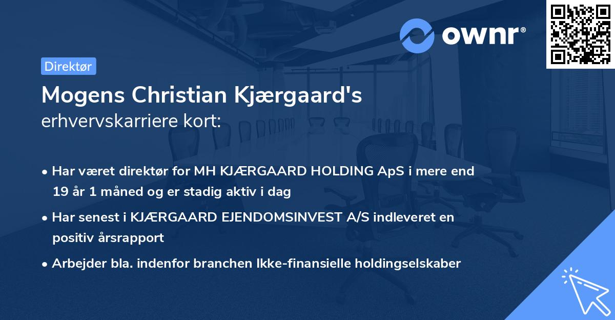 Mogens Christian Kjærgaard's erhvervskarriere kort