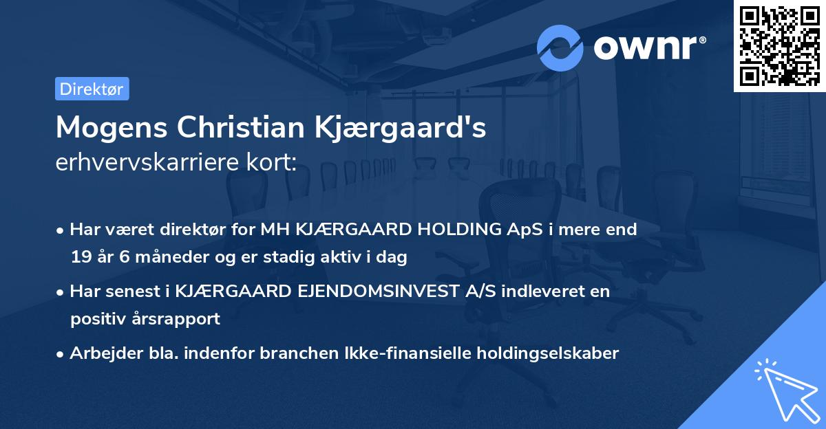 Mogens Christian Kjærgaard's erhvervskarriere kort