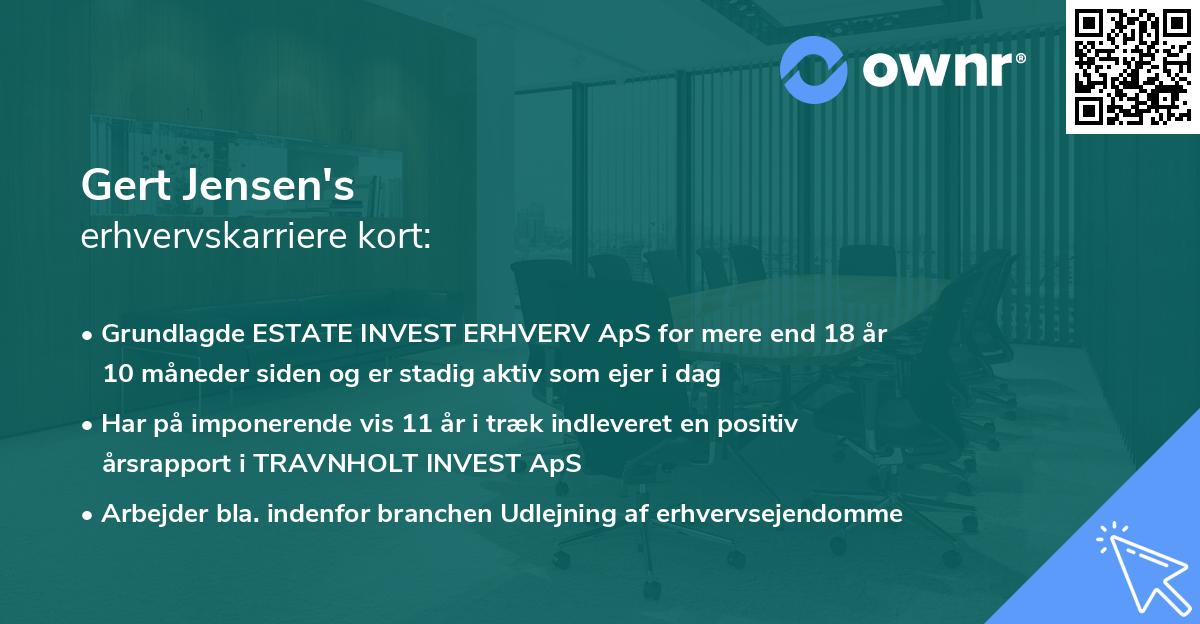Gert Jensen's erhvervskarriere kort