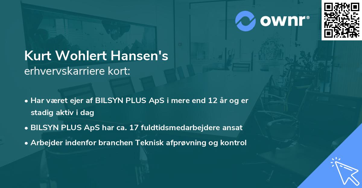 Kurt Wohlert Hansen's erhvervskarriere kort