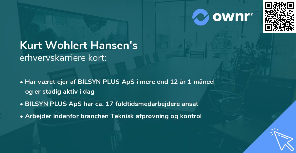 Kurt Wohlert Hansen's erhvervskarriere kort