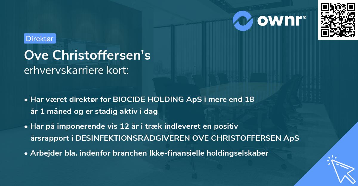 Ove Christoffersen's erhvervskarriere kort