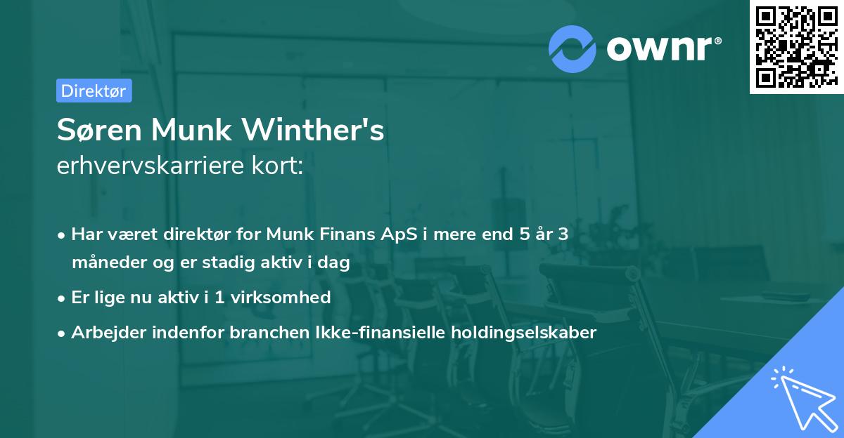 Søren Munk Winther's erhvervskarriere kort