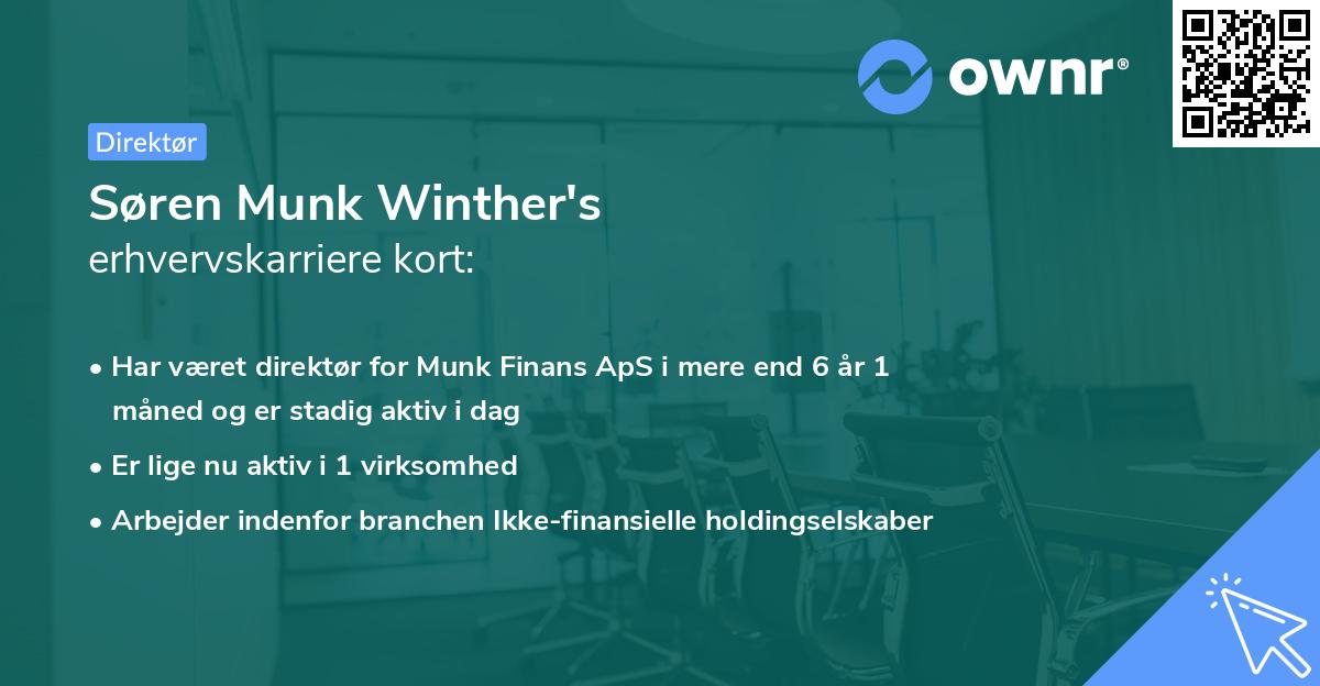 Søren Munk Winther's erhvervskarriere kort
