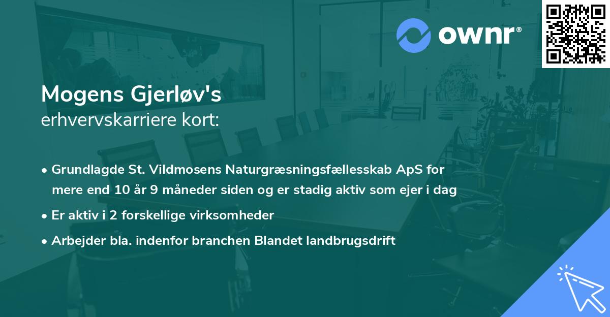 Mogens Gjerløv's erhvervskarriere kort