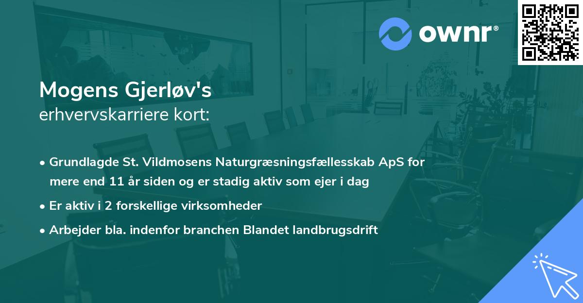 Mogens Gjerløv's erhvervskarriere kort