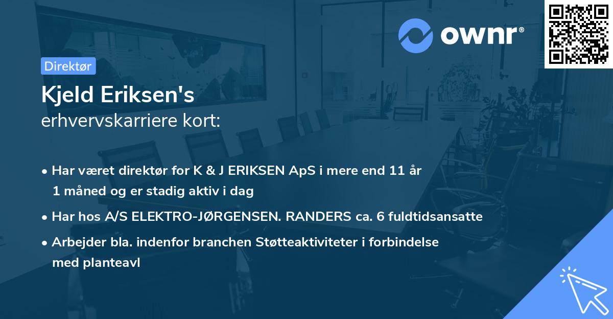 Kjeld Eriksen's erhvervskarriere kort