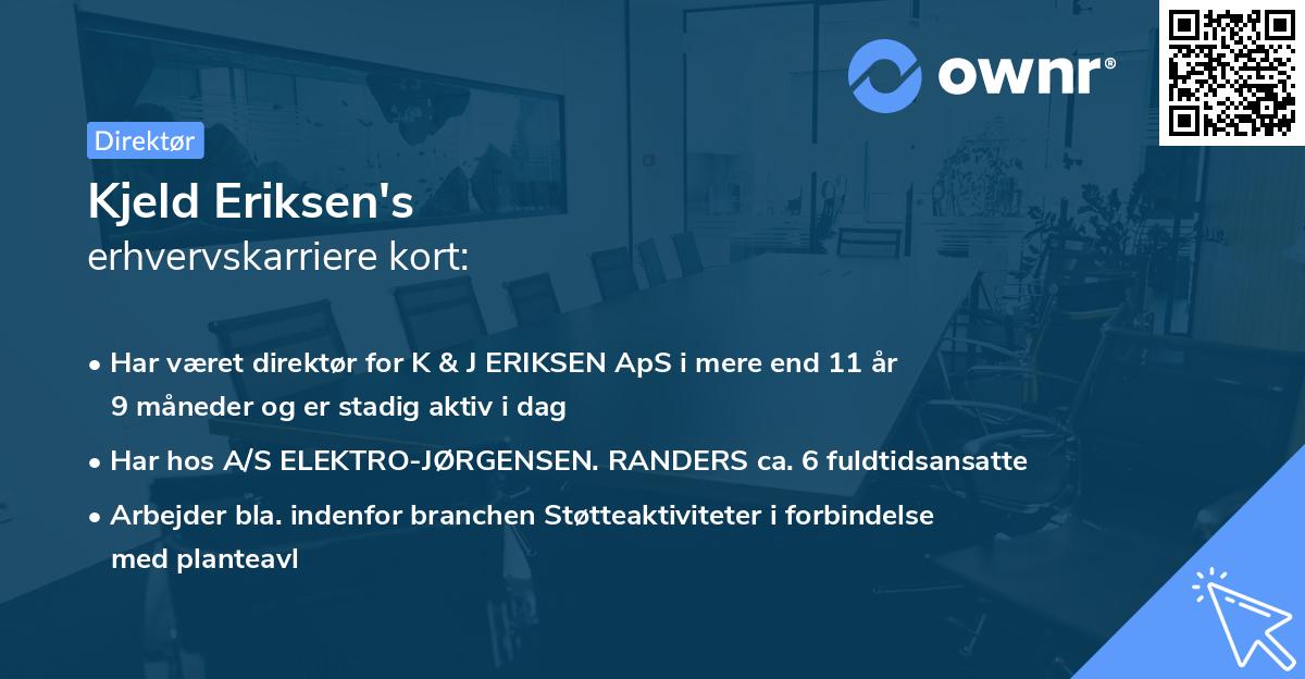 Kjeld Eriksen's erhvervskarriere kort