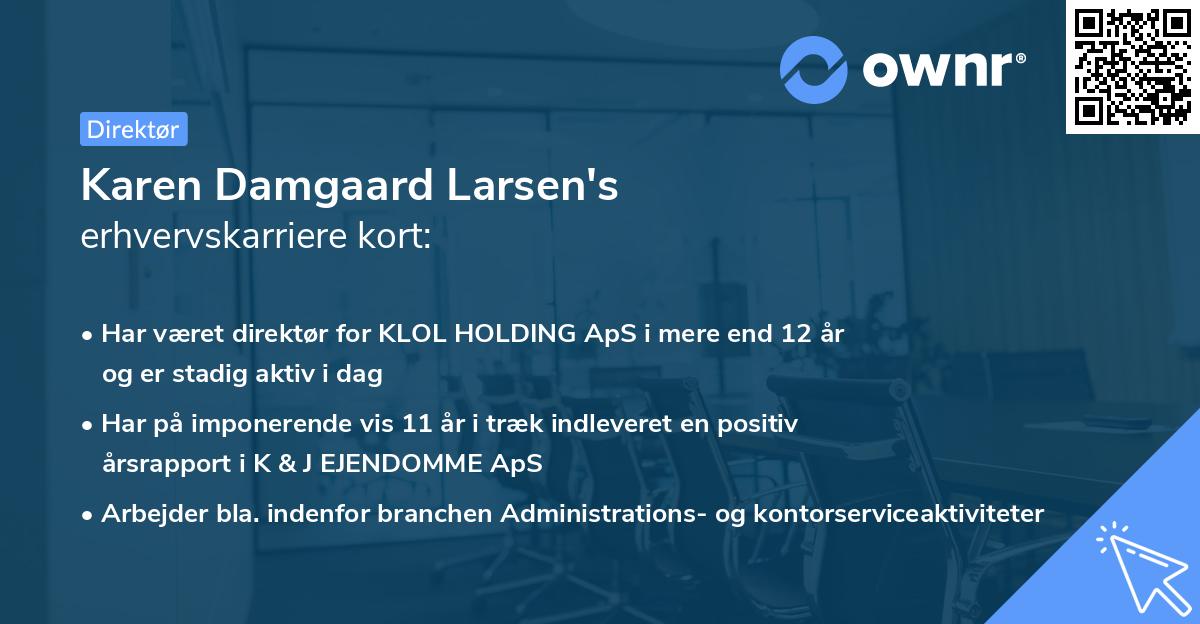 Karen Damgaard Larsen's erhvervskarriere kort