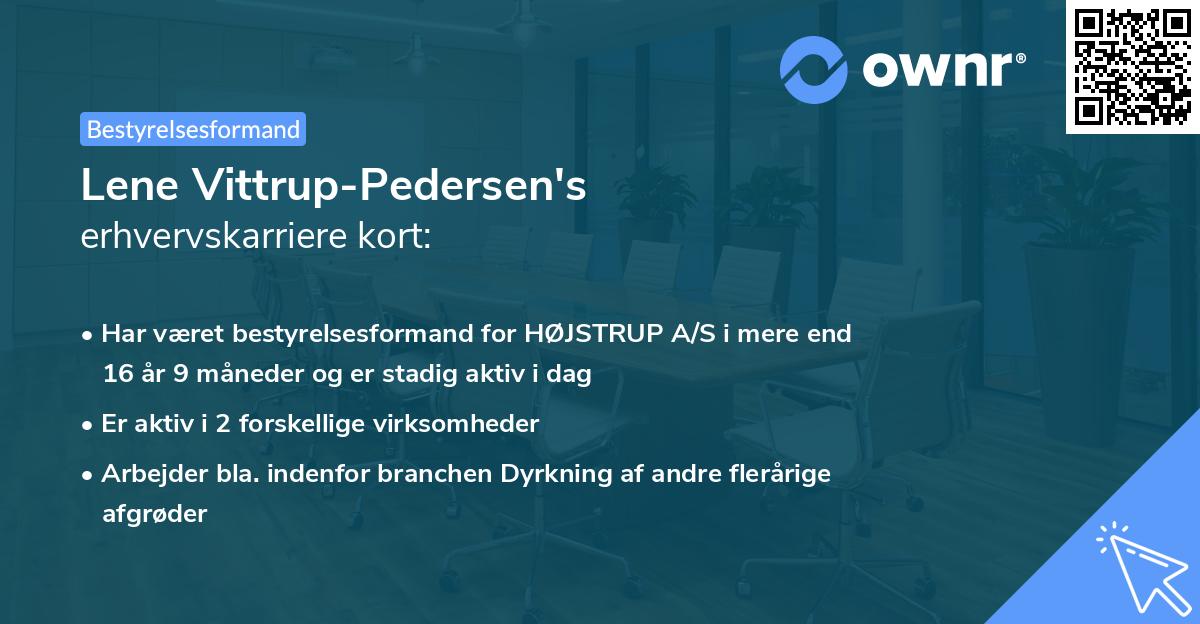 Lene Vittrup-Pedersen's erhvervskarriere kort