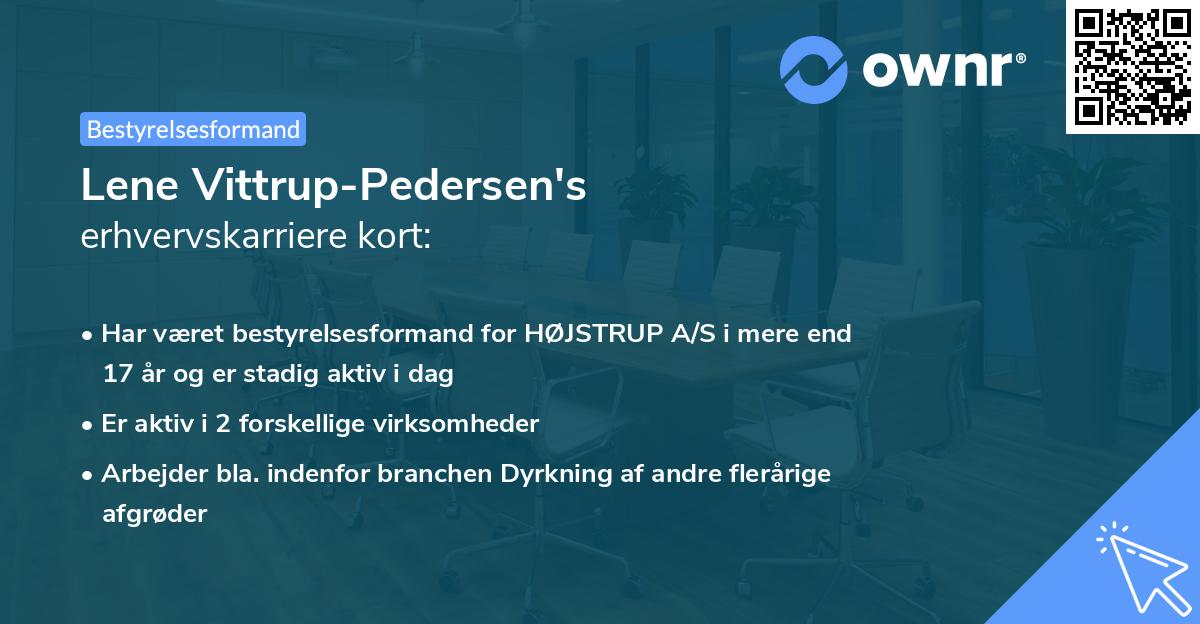 Lene Vittrup-Pedersen's erhvervskarriere kort