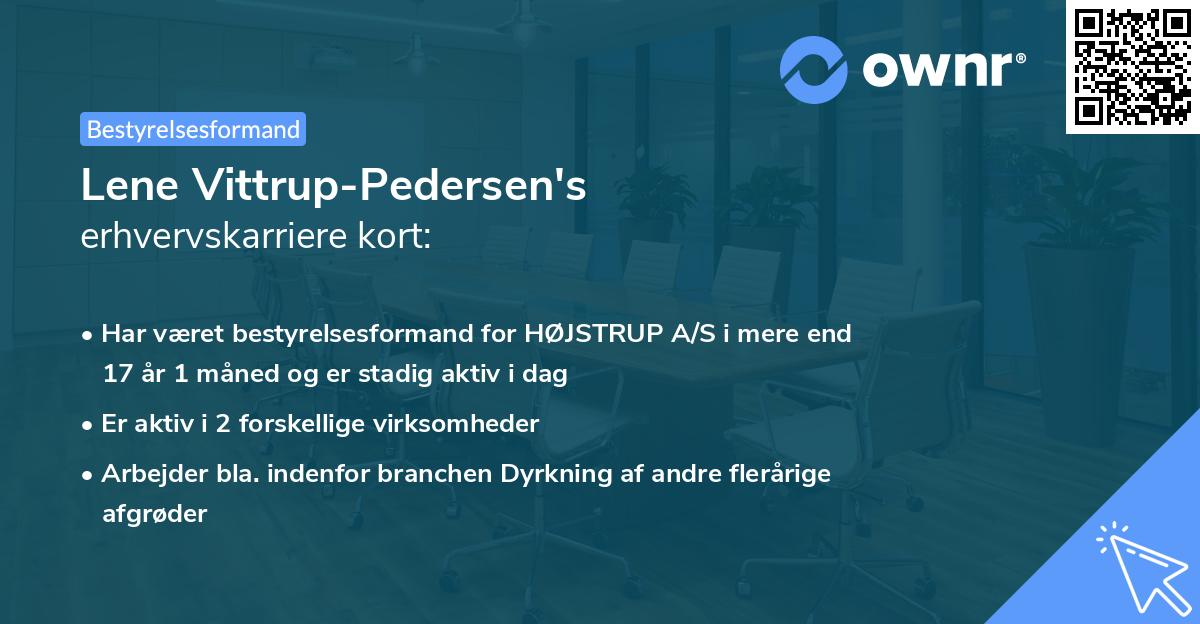 Lene Vittrup-Pedersen's erhvervskarriere kort