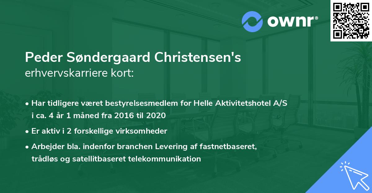 Peder Søndergaard Christensen's erhvervskarriere kort