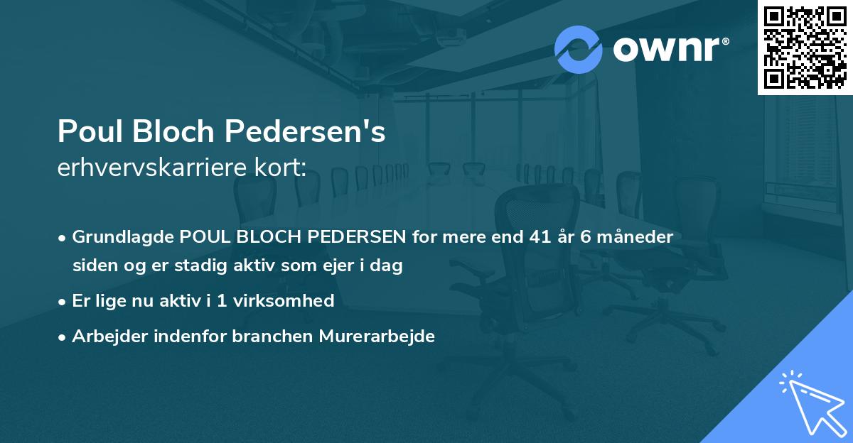 Poul Bloch Pedersen's erhvervskarriere kort