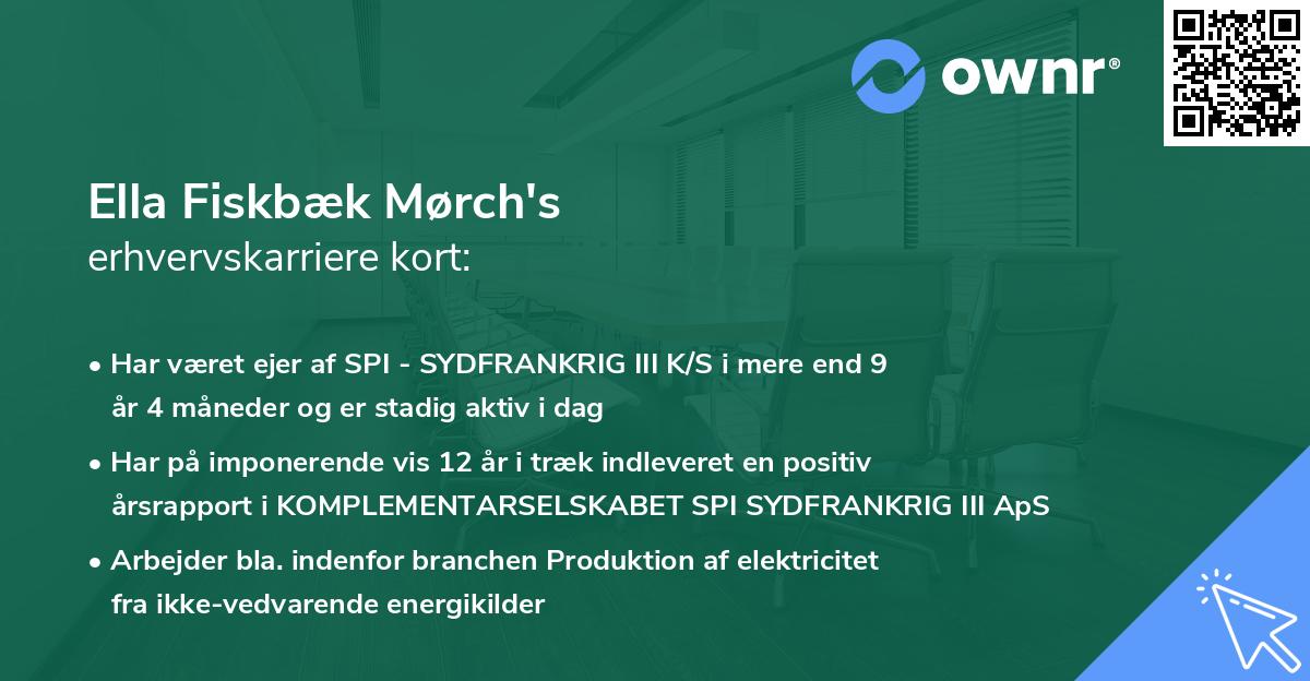 Ella Fiskbæk Mørch's erhvervskarriere kort