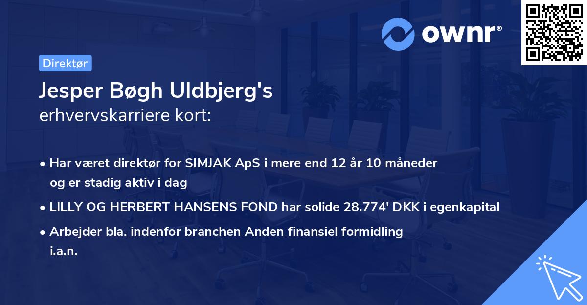 Jesper Bøgh Uldbjerg's erhvervskarriere kort