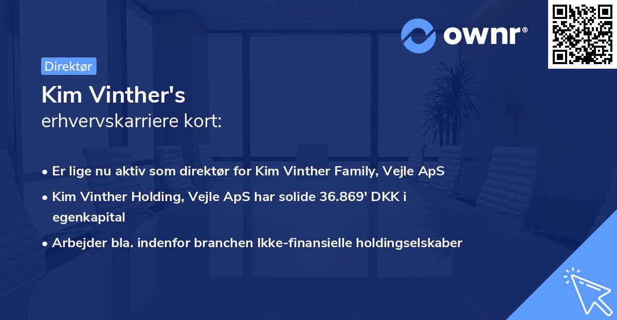 Kim Vinther's erhvervskarriere kort