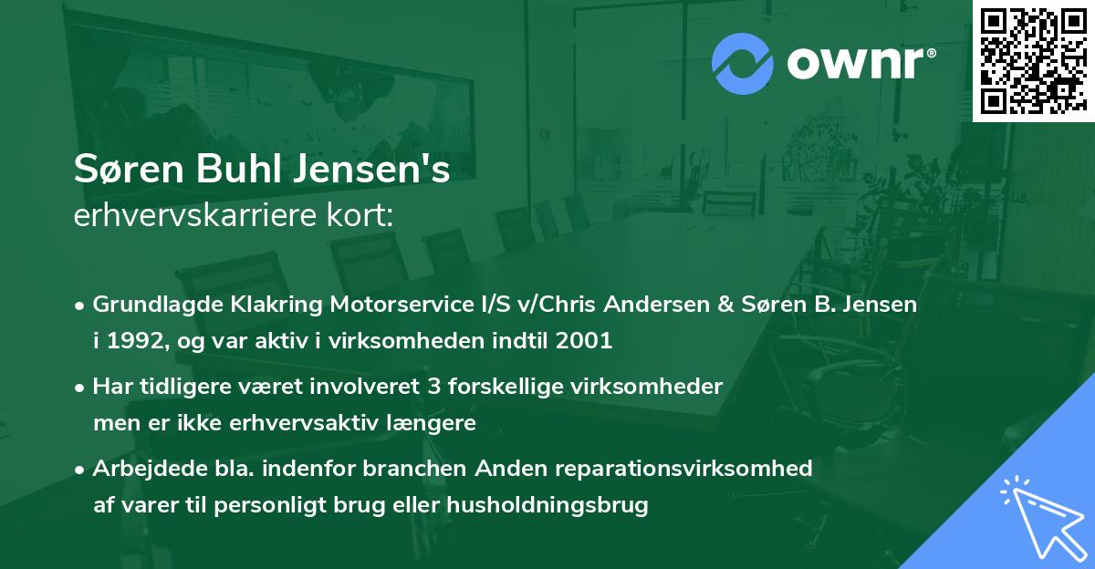 Søren Buhl Jensen's erhvervskarriere kort