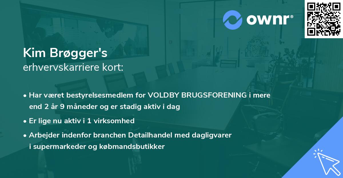 Kim Brøgger's erhvervskarriere kort