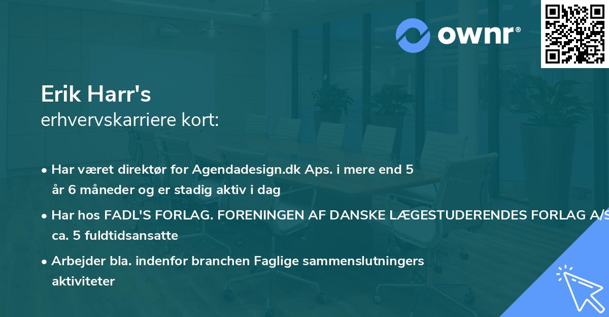 Erik Harr's erhvervskarriere kort