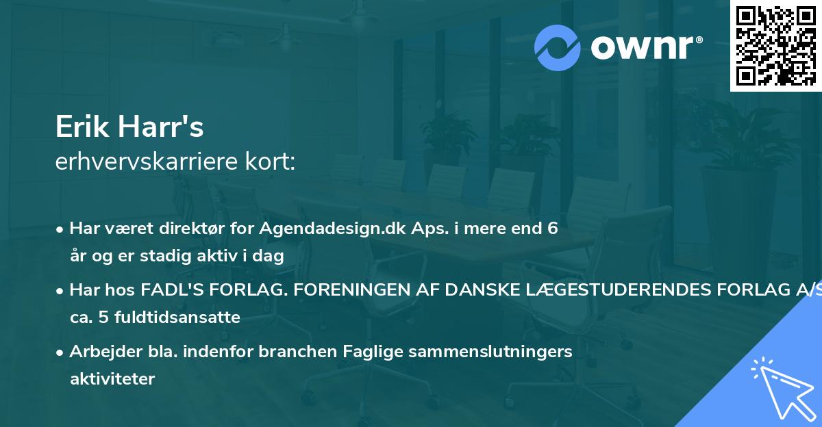 Erik Harr's erhvervskarriere kort