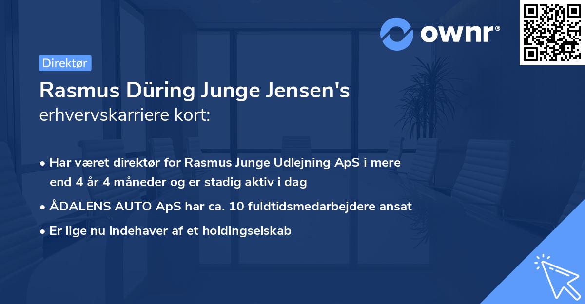 Rasmus Düring Junge Jensen's erhvervskarriere kort