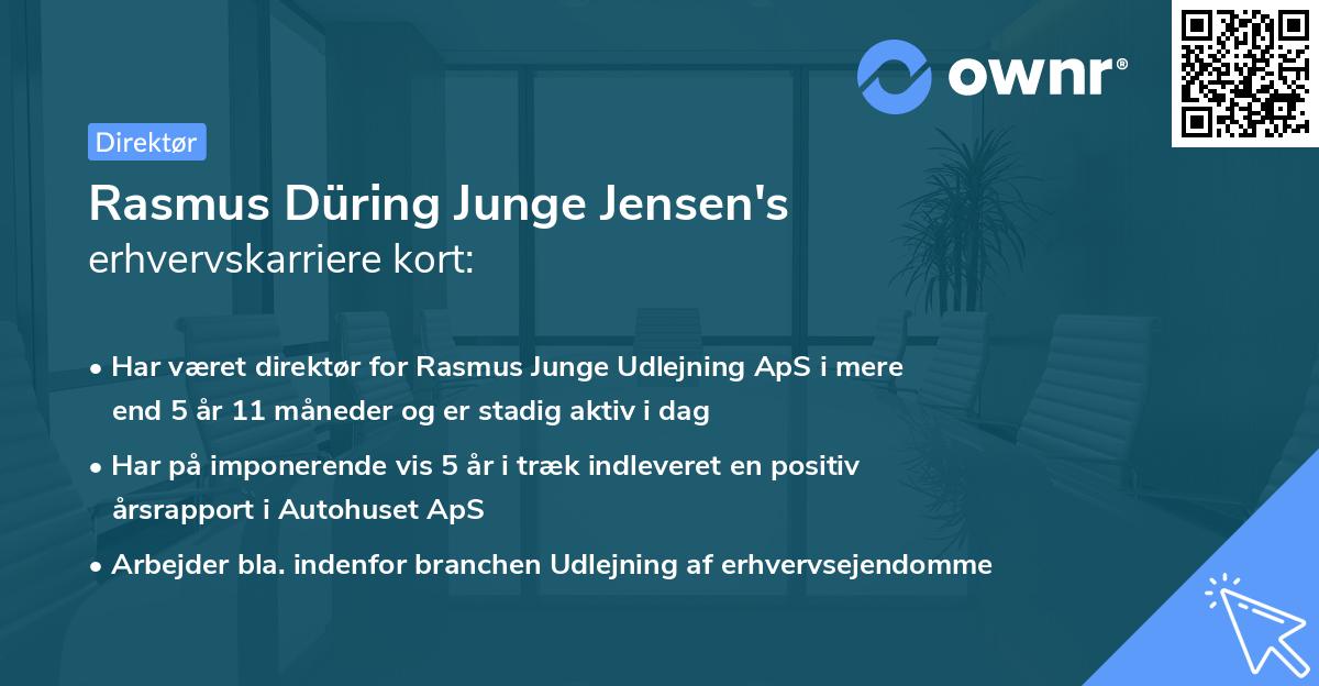 Rasmus Düring Junge Jensen's erhvervskarriere kort
