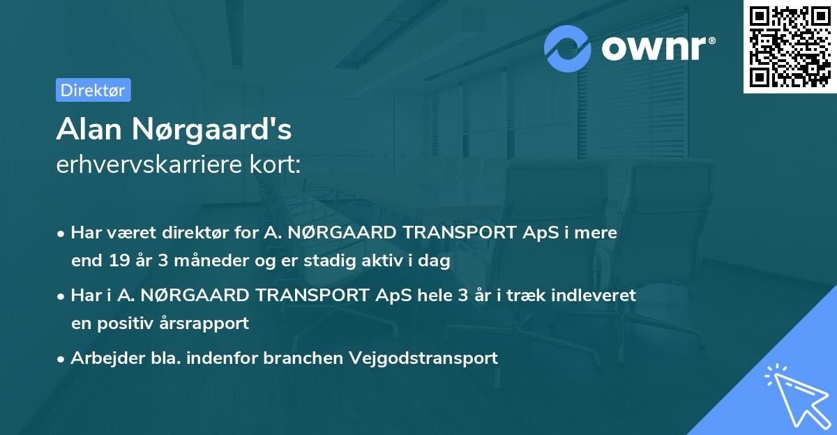 Alan Nørgaard's erhvervskarriere kort