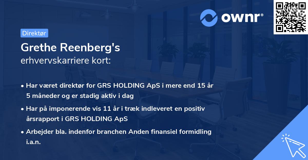 Grethe Reenberg's erhvervskarriere kort