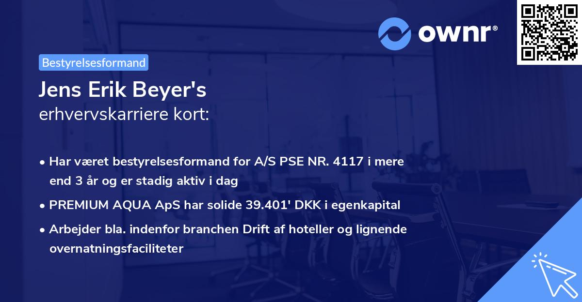 Jens Erik Beyer's erhvervskarriere kort