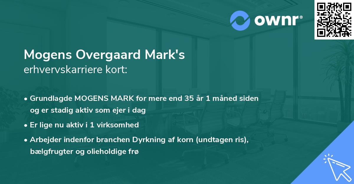 Mogens Overgaard Mark's erhvervskarriere kort