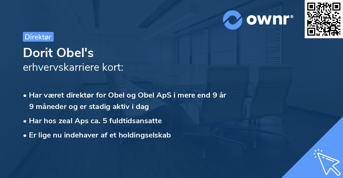 Dorit Obel's erhvervskarriere kort